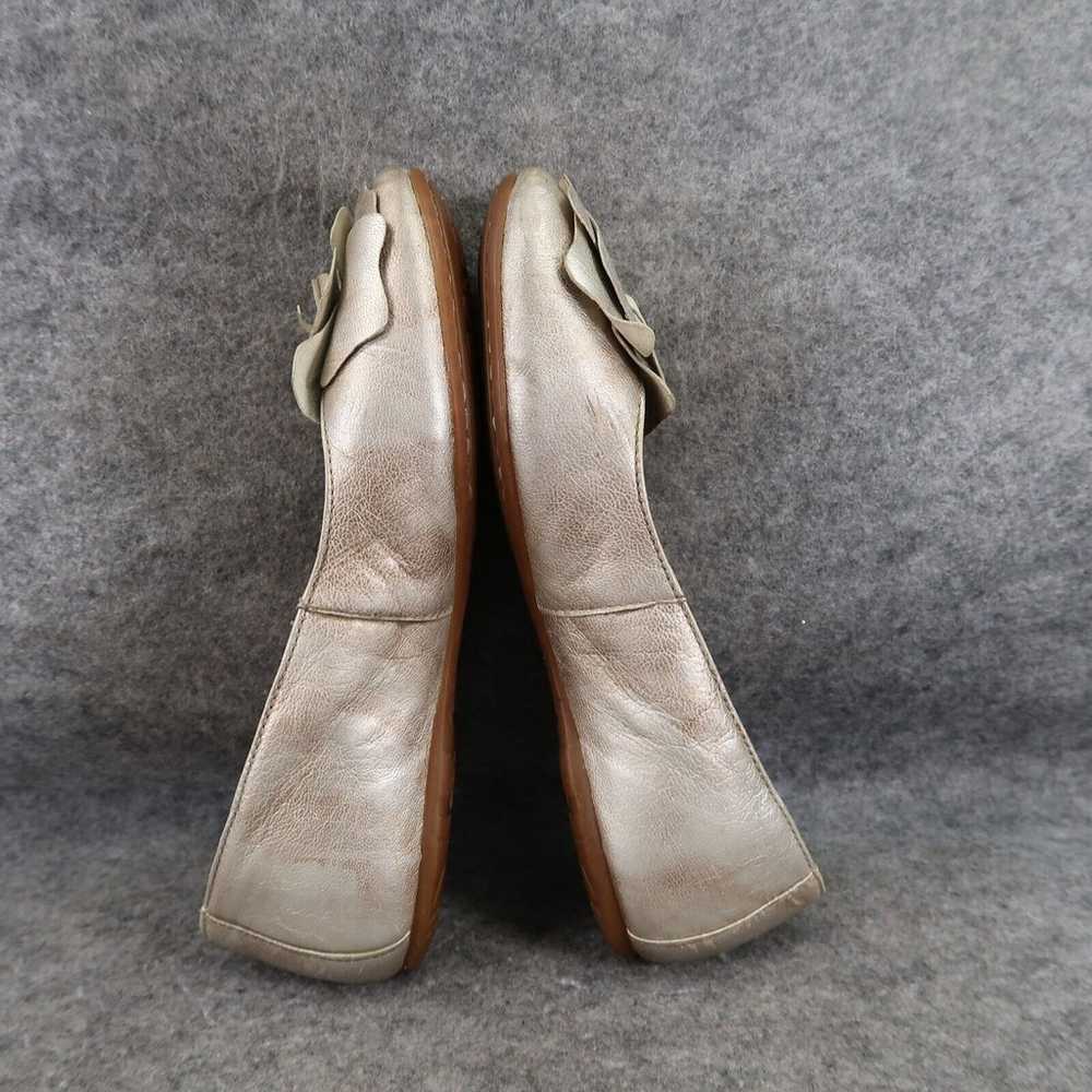 Born Shoes Womens 6 Ballet Flats Flower Metallic … - image 7