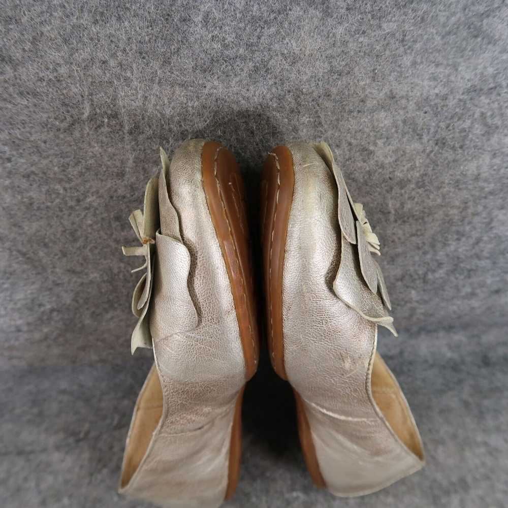 Born Shoes Womens 6 Ballet Flats Flower Metallic … - image 8