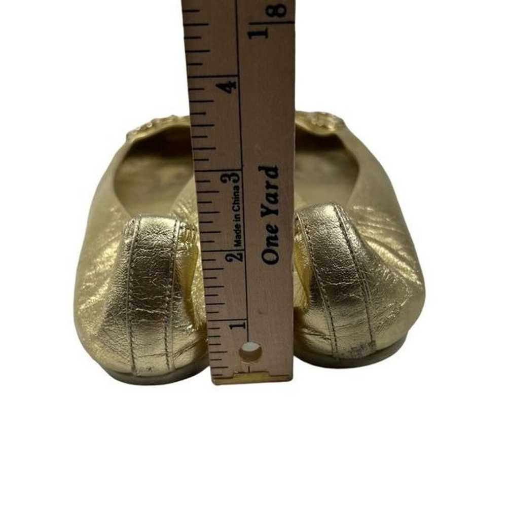 Gucci Sz6 Gold Metallic Horsebit Buckle Ballerina… - image 9
