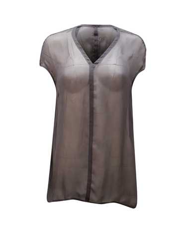 Rick Owens Ethereal Grey Silk Sheer Top with Overs