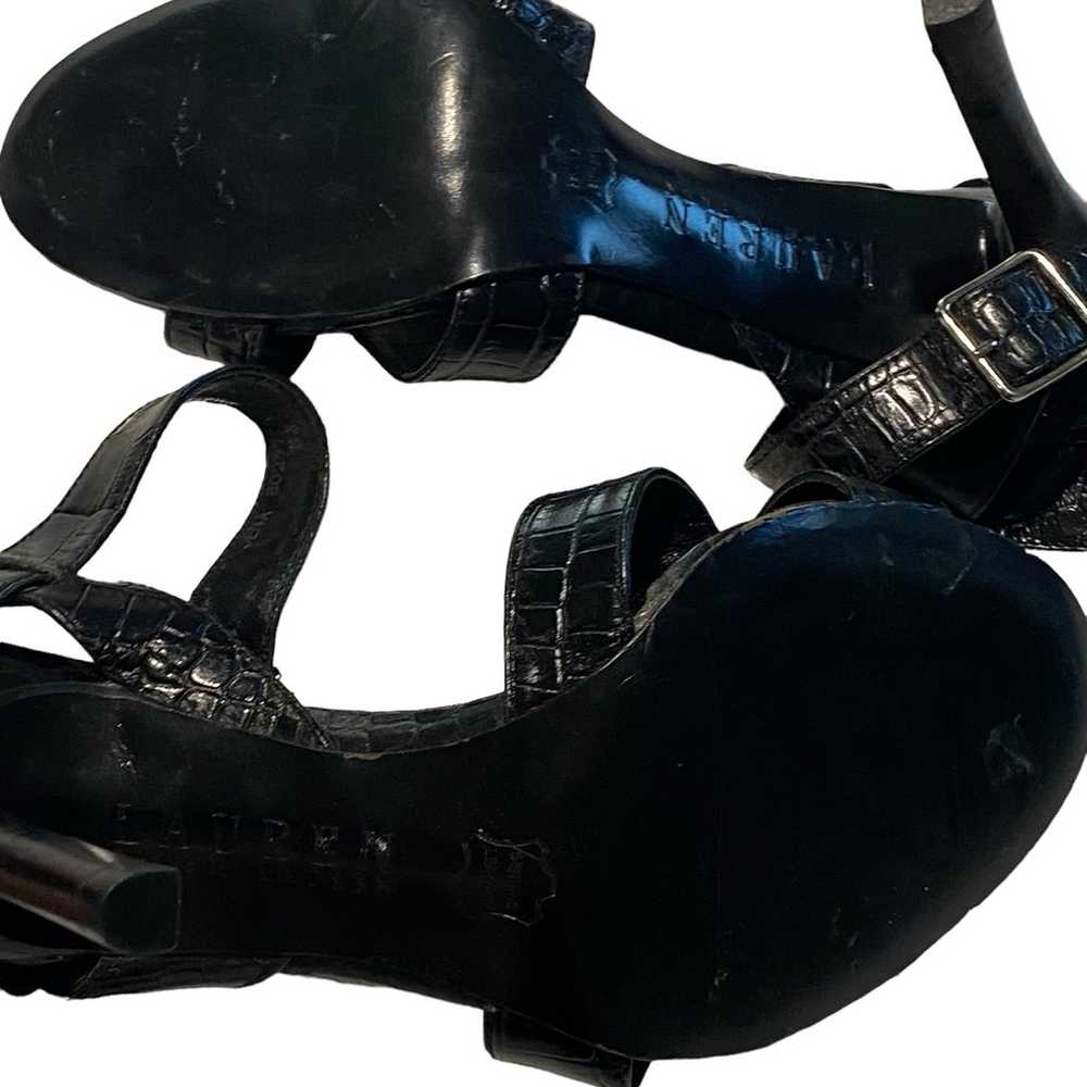 Ralph Lauren JENA Black Leather Open Toe Heels Wo… - image 4