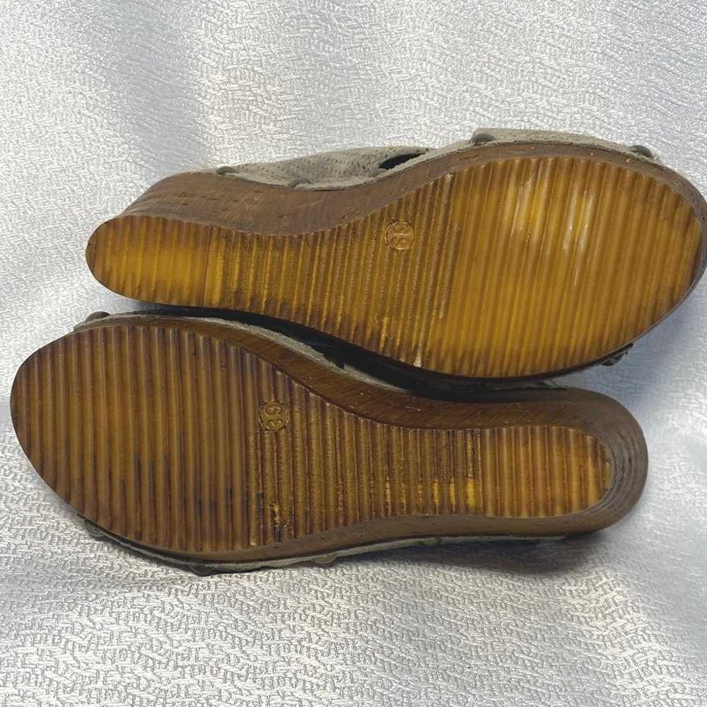 Sbicca khaki Suede Leather Stud Platform Sandals … - image 5