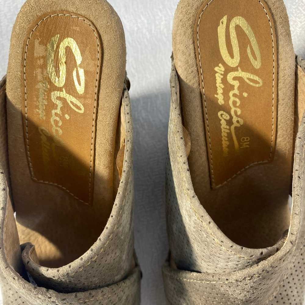 Sbicca khaki Suede Leather Stud Platform Sandals … - image 6