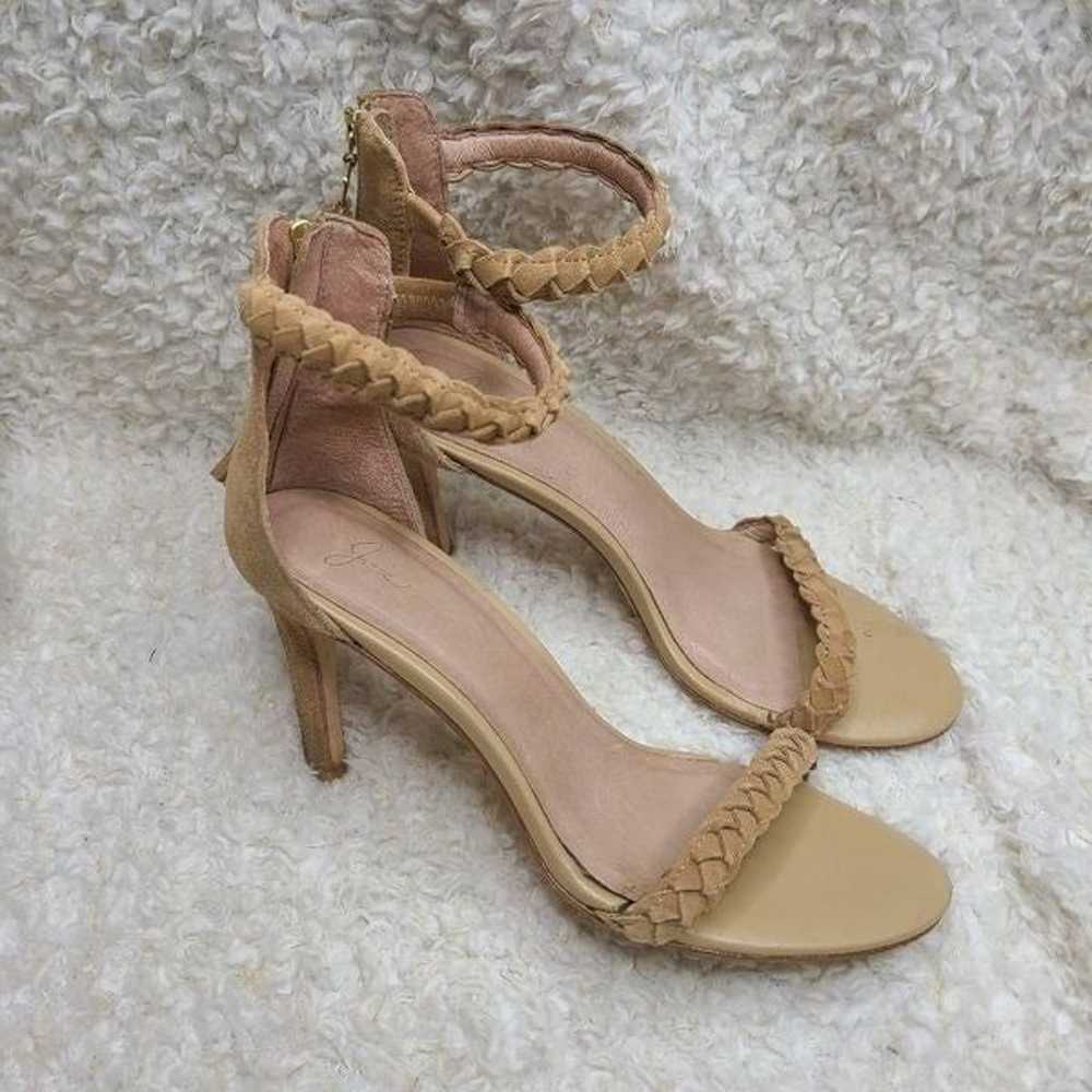 Joie Abbott Tan Suede Braided Heeled Sandals size… - image 1