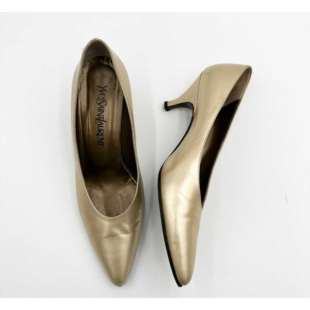 Yves Saint Laurent Vintage Gold Metallic Leather … - image 1
