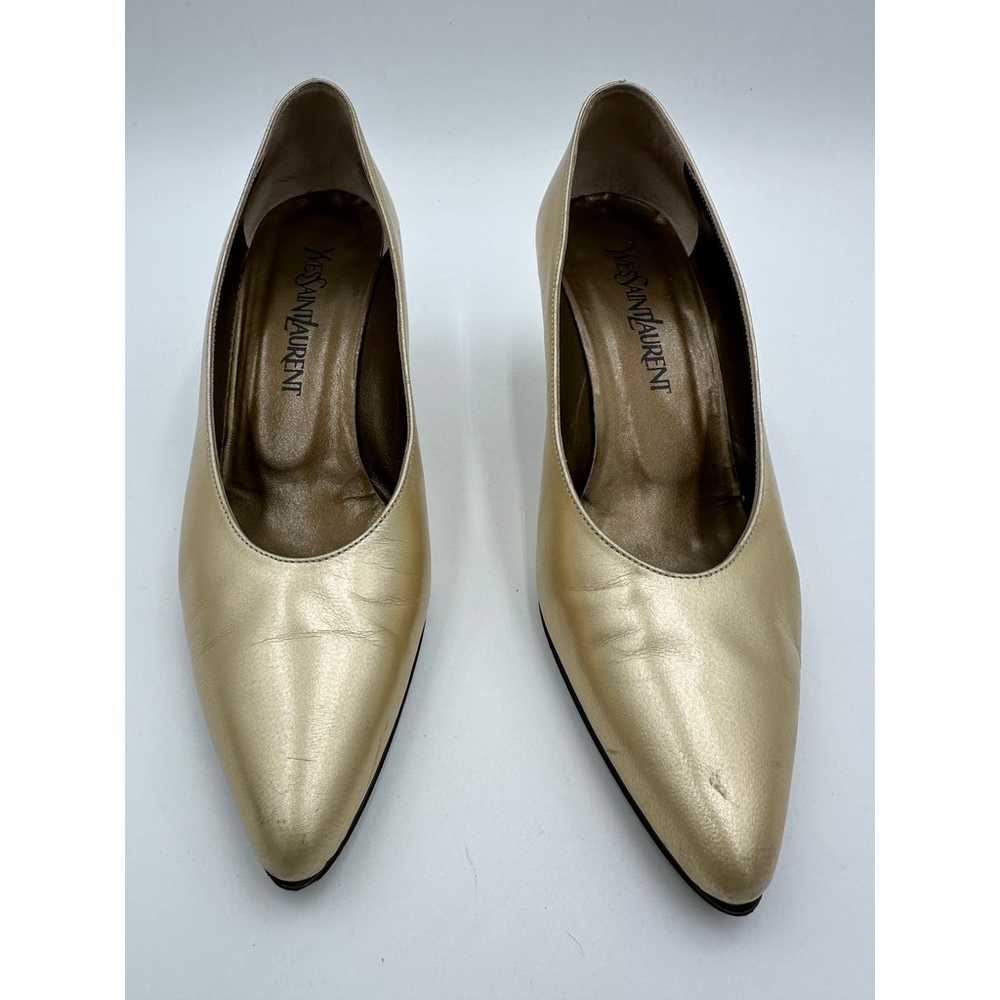 Yves Saint Laurent Vintage Gold Metallic Leather … - image 3
