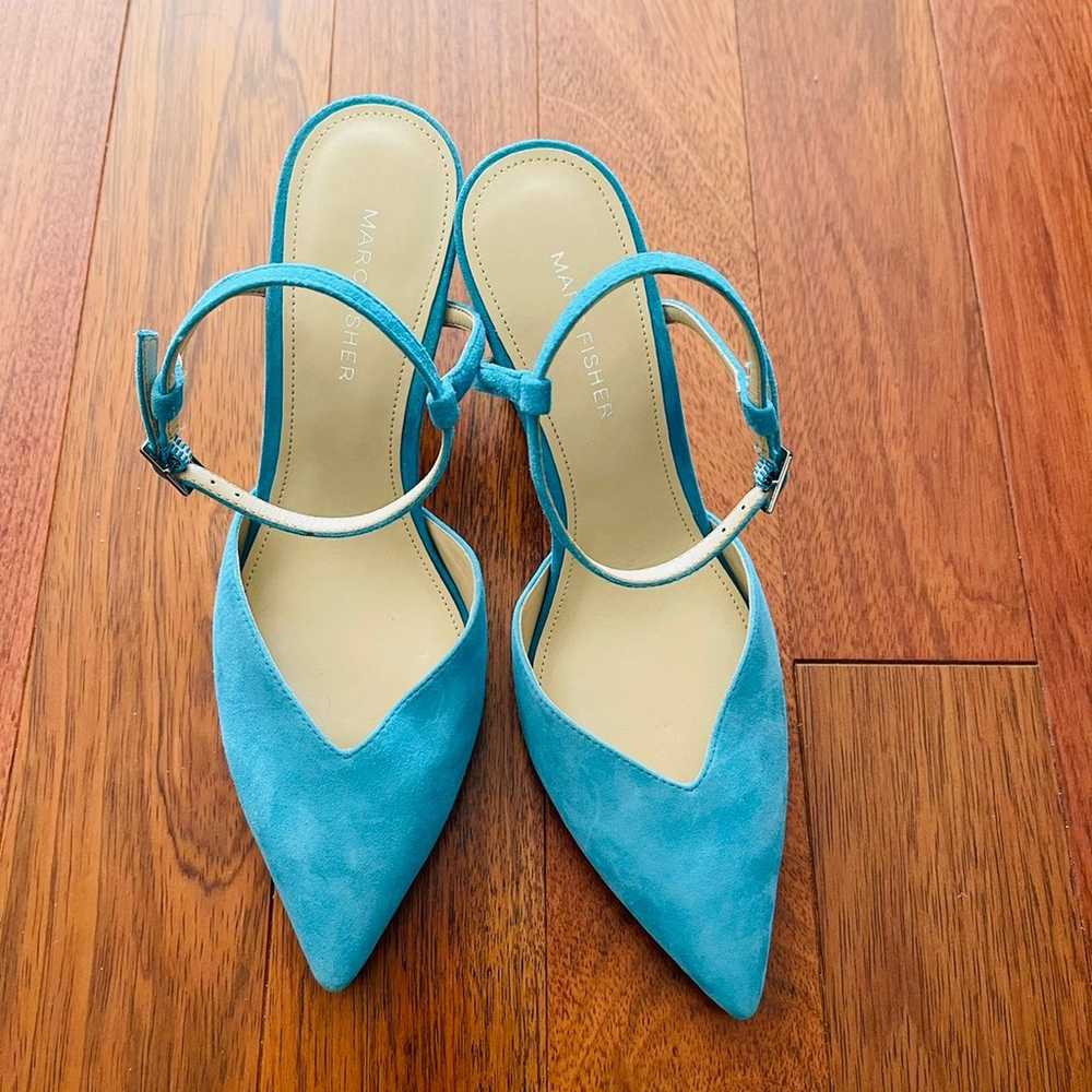 Marc Fisher Turquoise Pointed Toe Ankle Strap Sue… - image 2