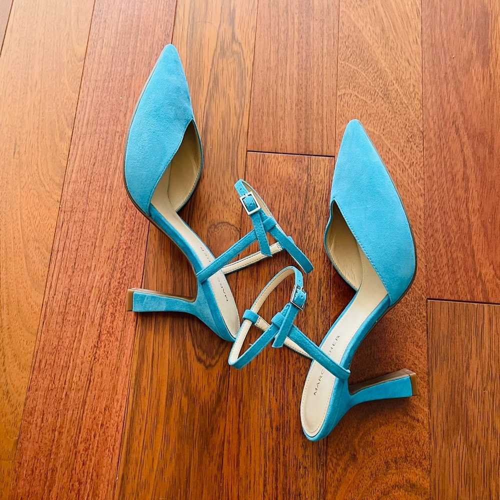 Marc Fisher Turquoise Pointed Toe Ankle Strap Sue… - image 5