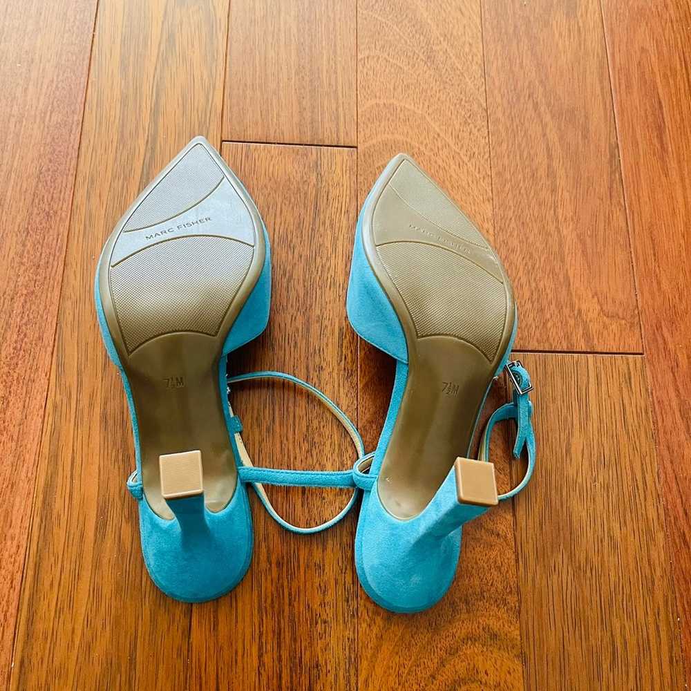 Marc Fisher Turquoise Pointed Toe Ankle Strap Sue… - image 6