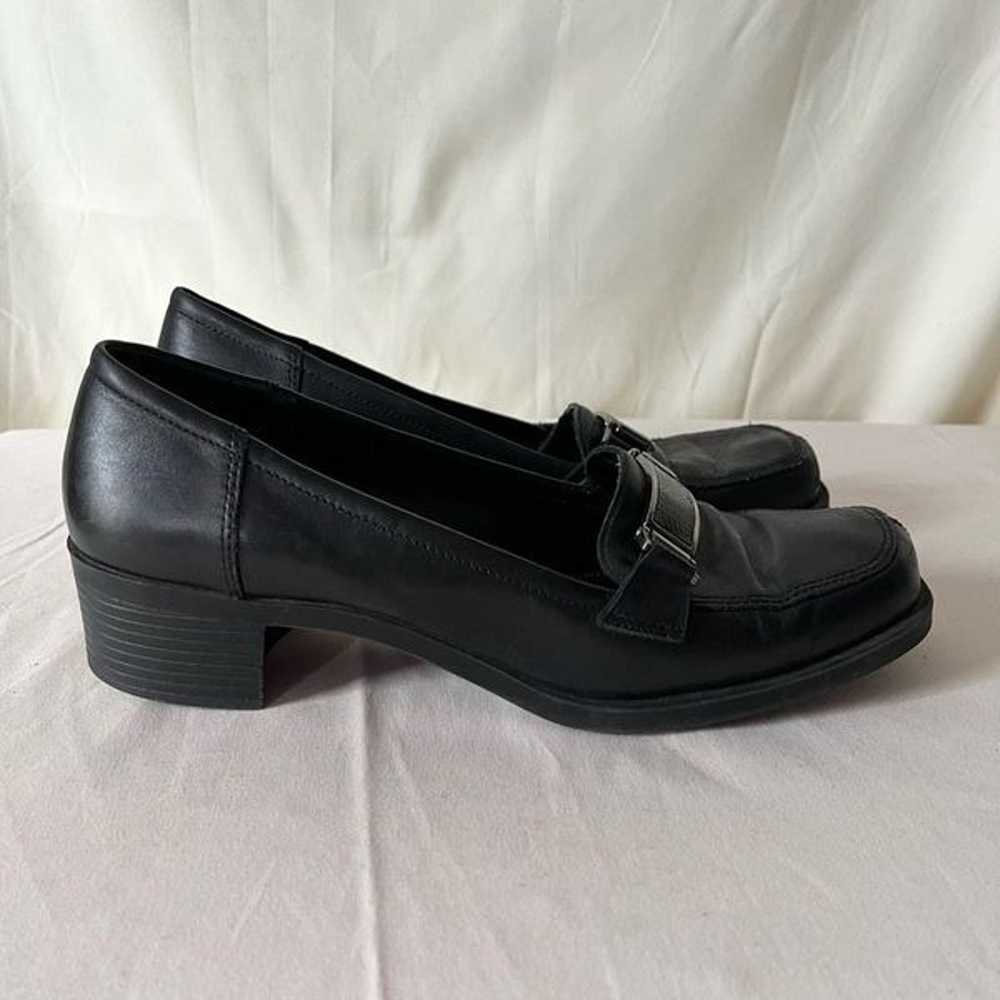 Vintage 90s Y2K Buckle Loafer Heeled Shoes Slip O… - image 2