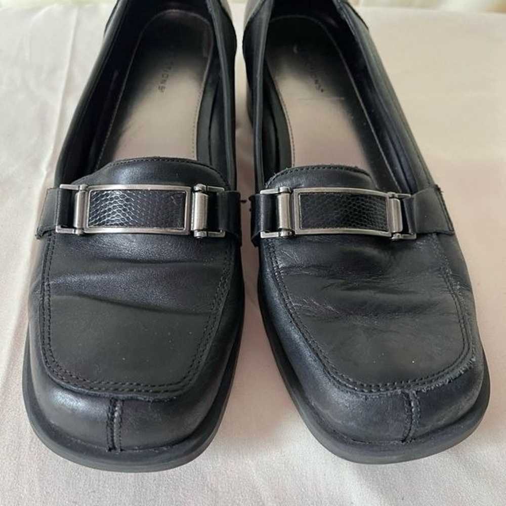 Vintage 90s Y2K Buckle Loafer Heeled Shoes Slip O… - image 3