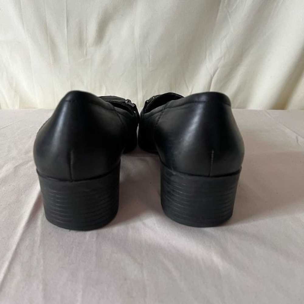 Vintage 90s Y2K Buckle Loafer Heeled Shoes Slip O… - image 4