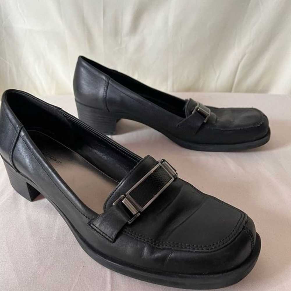 Vintage 90s Y2K Buckle Loafer Heeled Shoes Slip O… - image 7