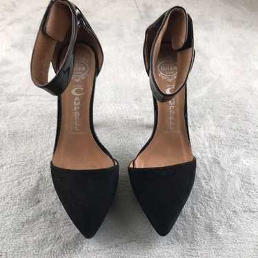 Jeffrey Campbelll Black Suede & Leather Solitaire 