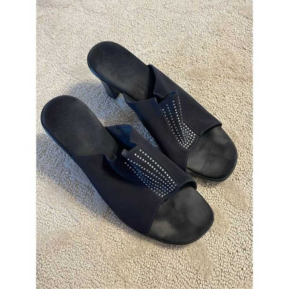 Onex Women’s Black and Silver Studded Sandal Heel… - image 1