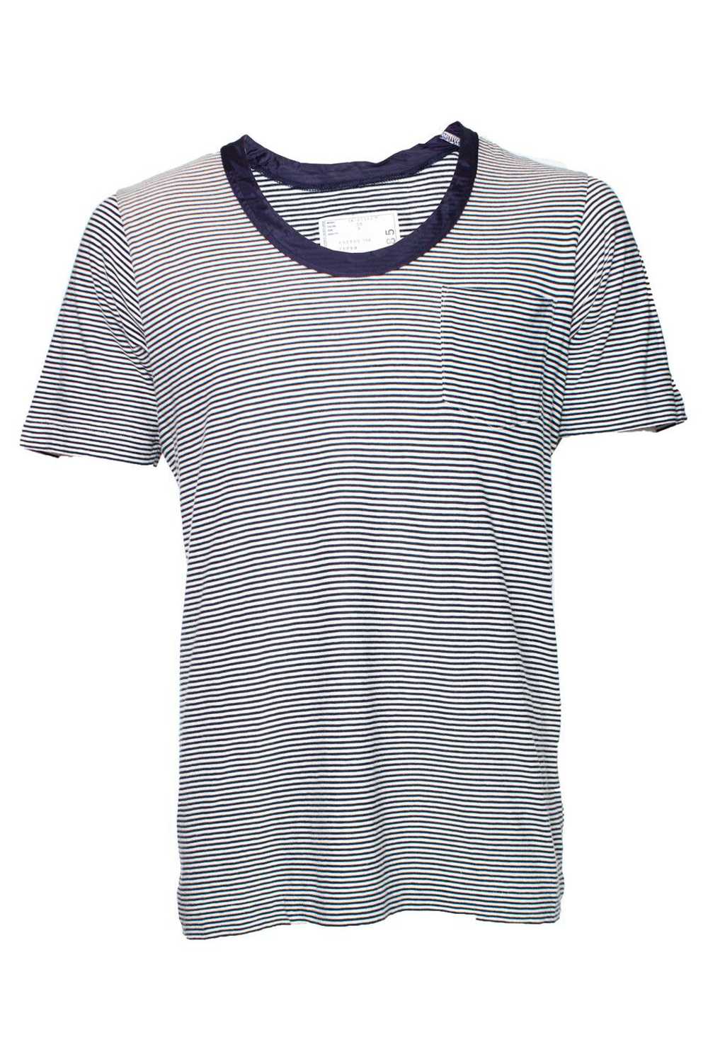 Sacai Sacai, Blue and white striped T-shirt - image 1