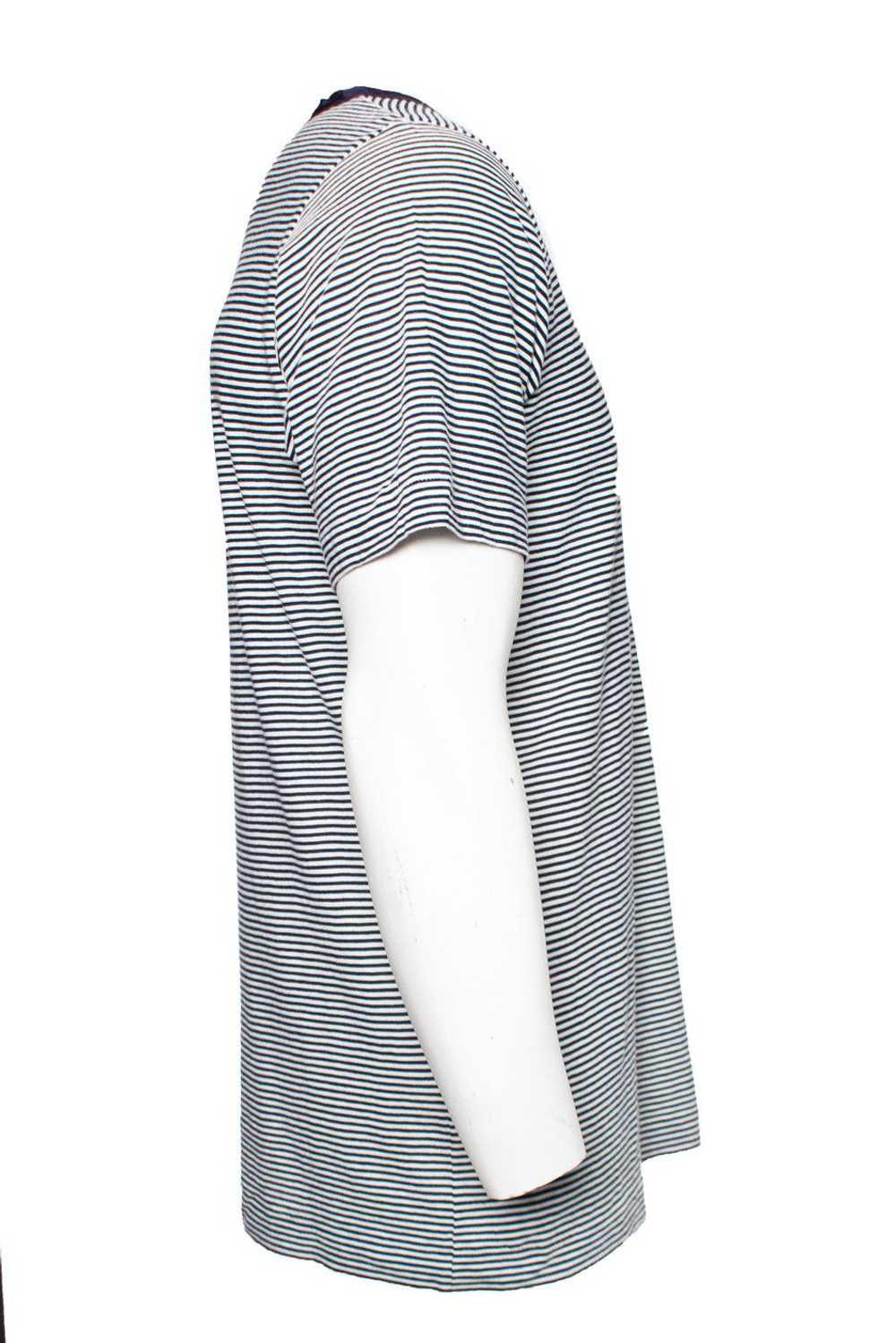 Sacai Sacai, Blue and white striped T-shirt - image 3