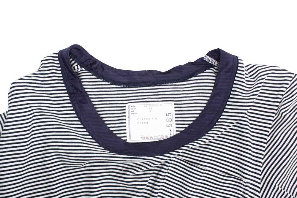 Sacai Sacai, Blue and white striped T-shirt - image 4