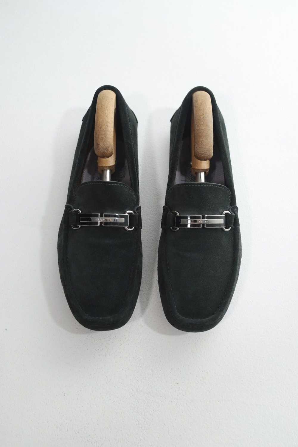 Prada PRADA Logo Suede Mocassins Drivers Loafers - image 3