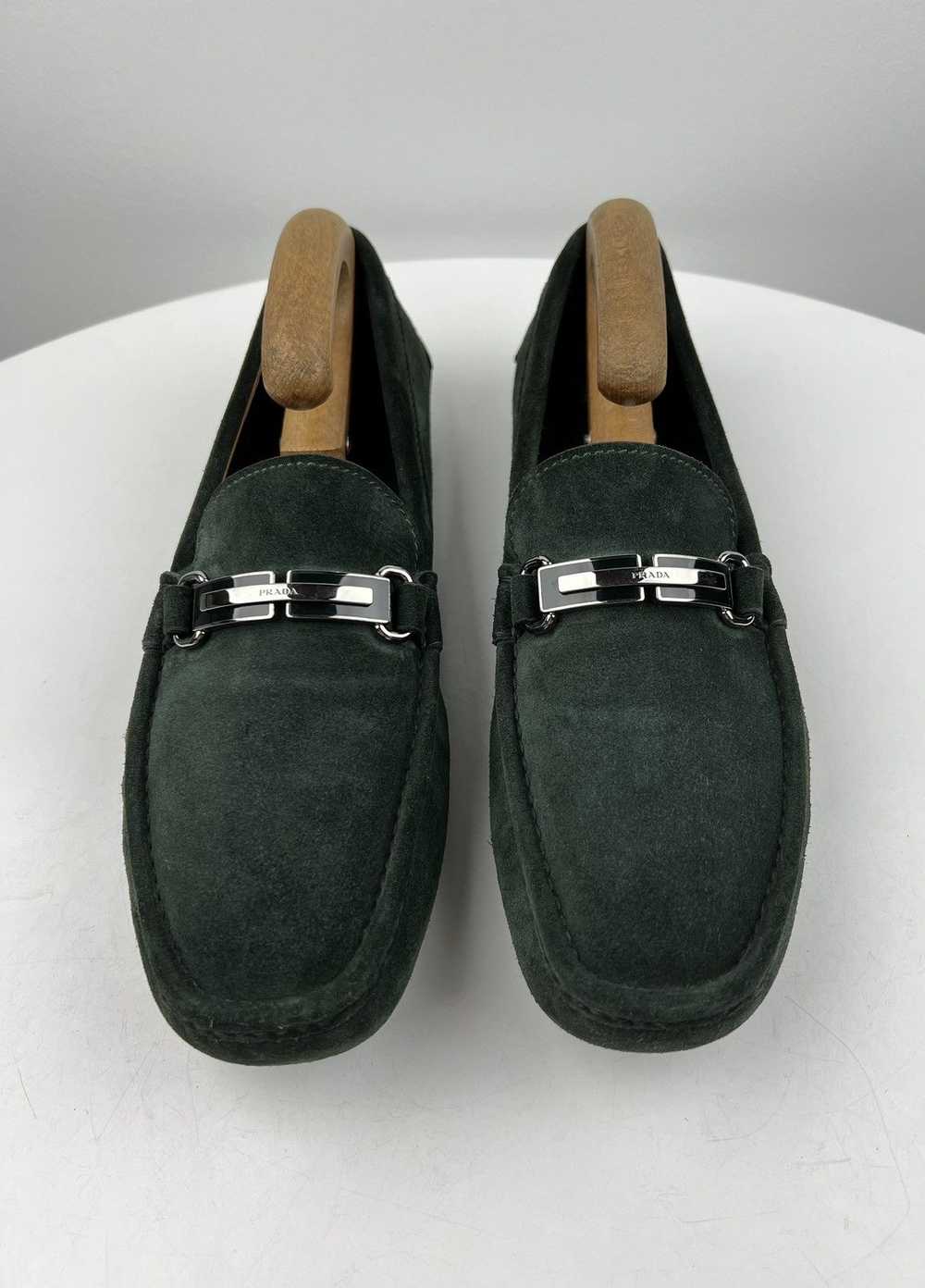 Prada PRADA Logo Suede Mocassins Drivers Loafers - image 7