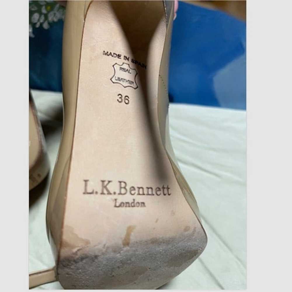 $375 LK Bennett Sledge Beige Patent Leather Platf… - image 12