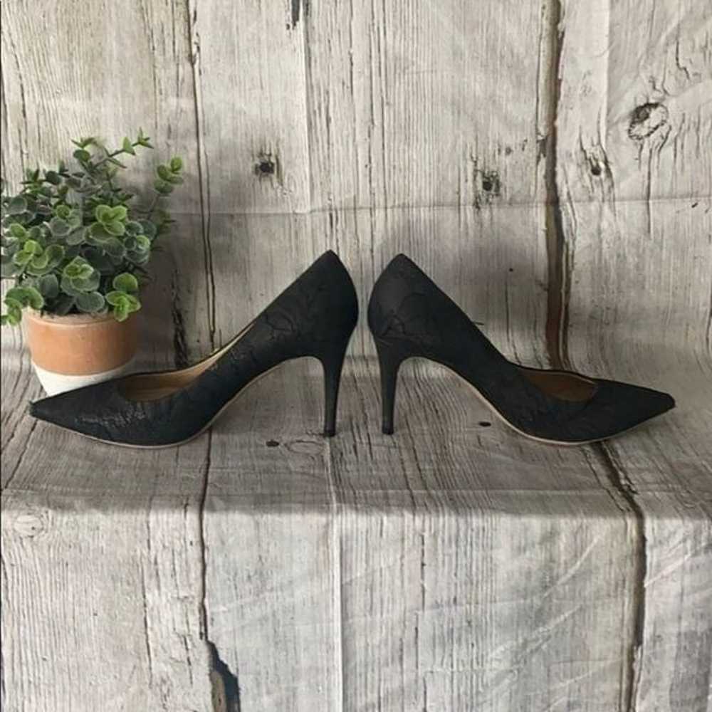 Valentino Lace Black Leather Heels Size 6.5 - image 3