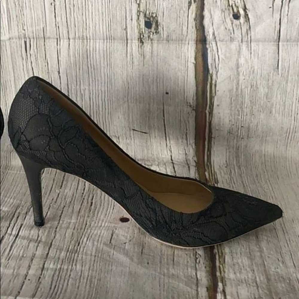 Valentino Lace Black Leather Heels Size 6.5 - image 5