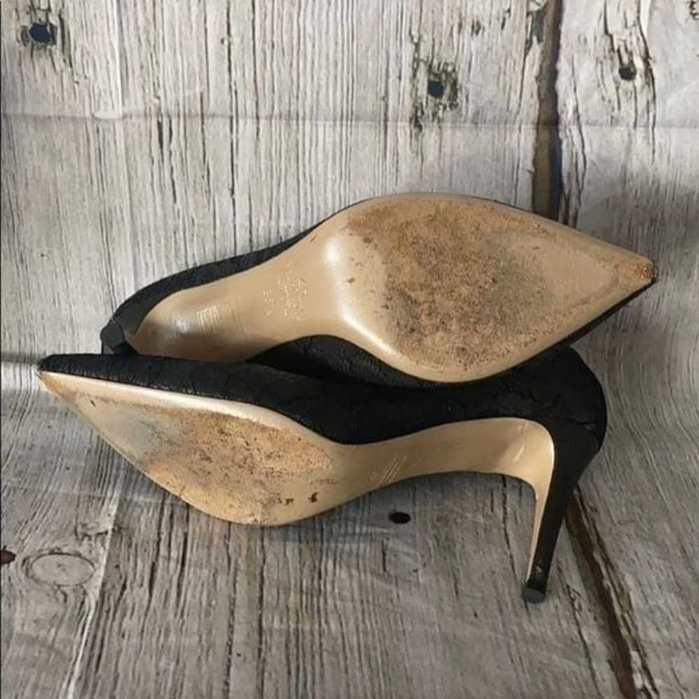 Valentino Lace Black Leather Heels Size 6.5 - image 7