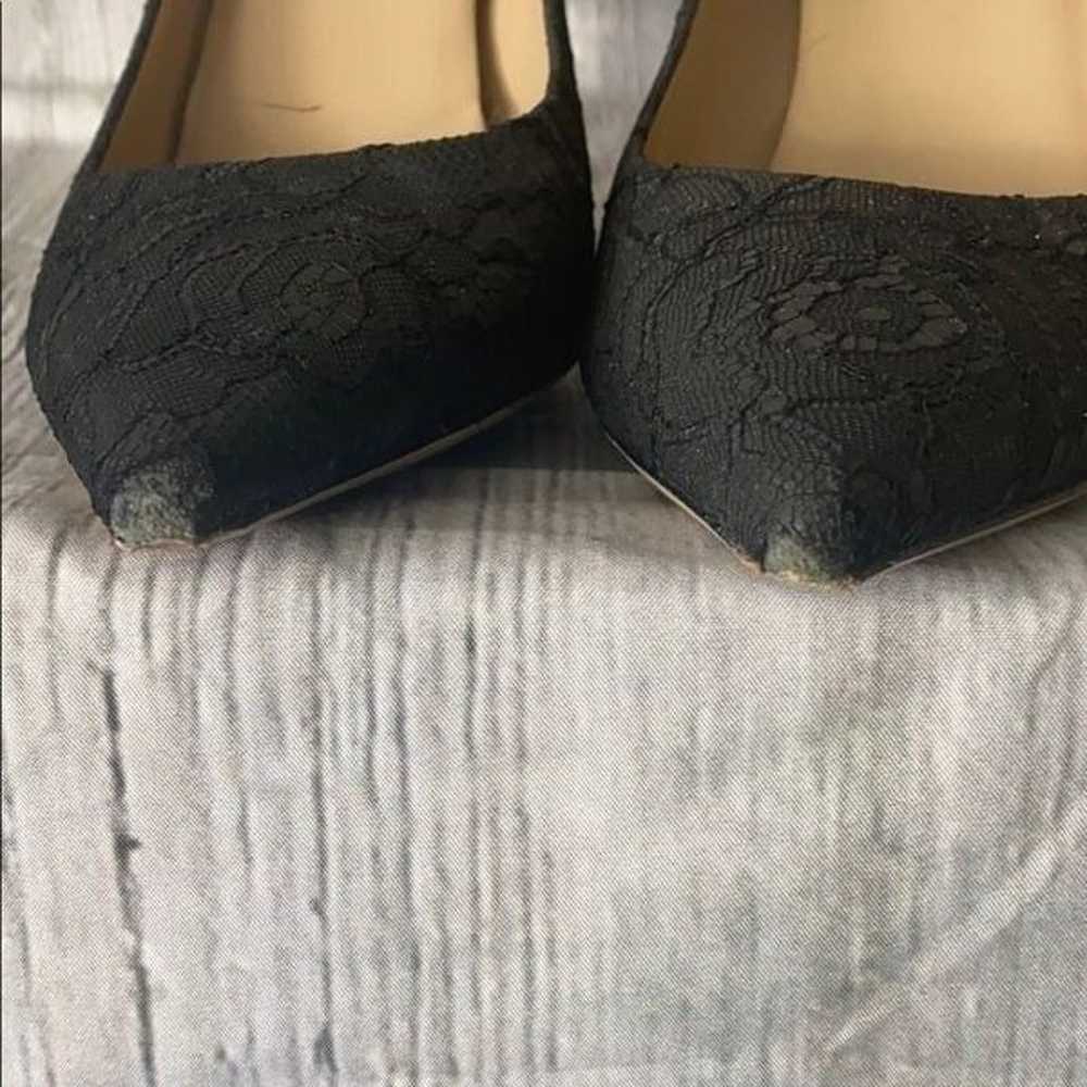 Valentino Lace Black Leather Heels Size 6.5 - image 8