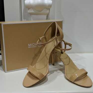 Michael Kors Simone Mid Sandals, Size 11, Nude Pat