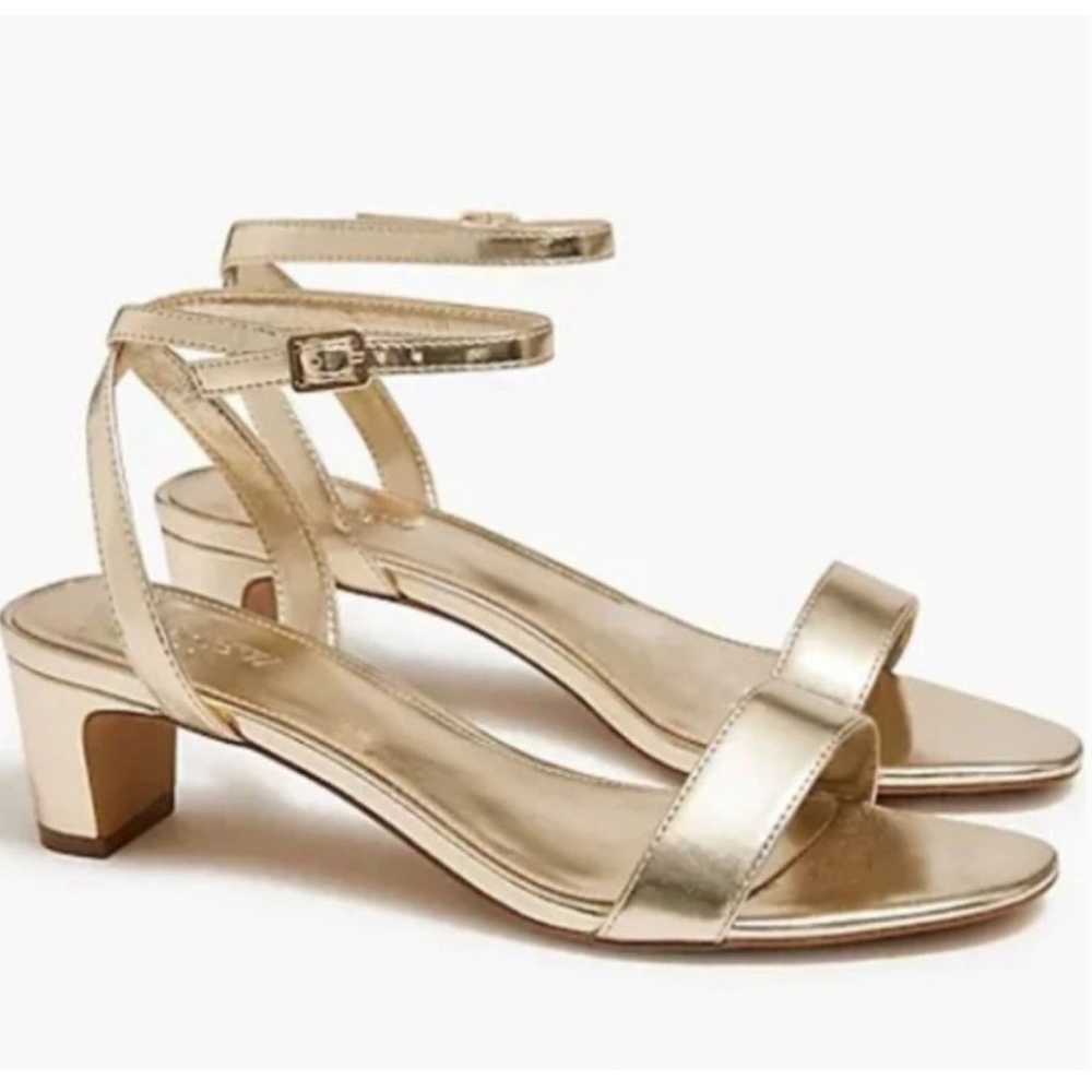 J Crew Strappy Low Heels in Light Gold - image 1