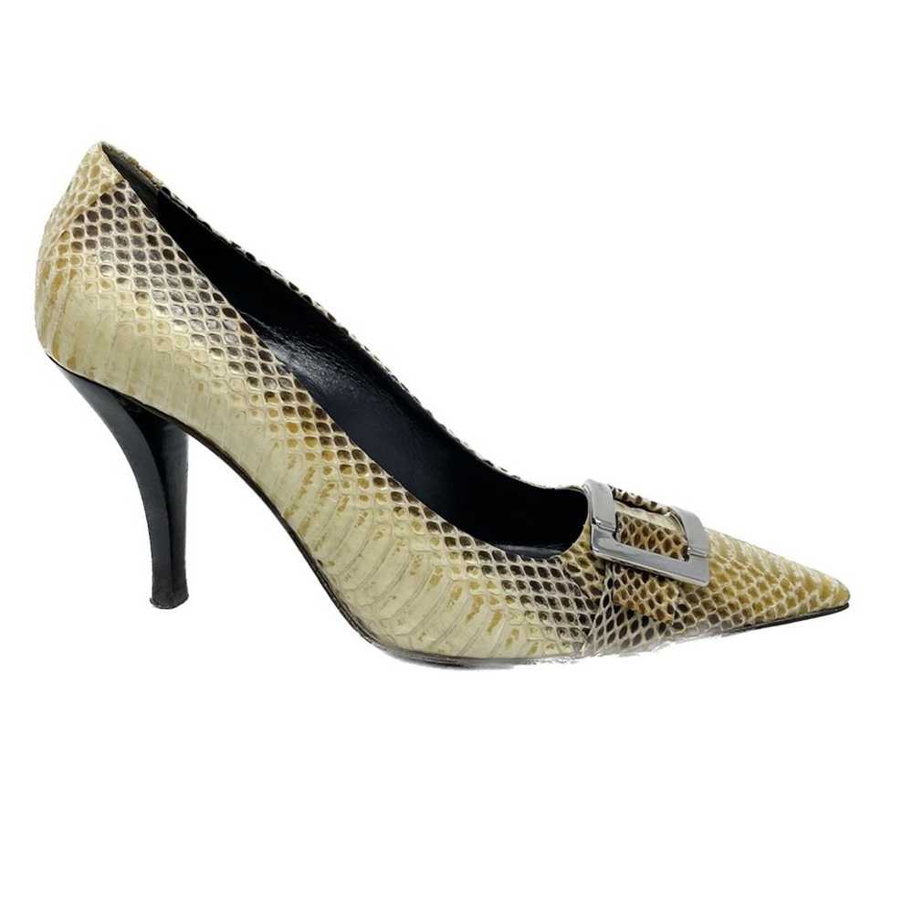 Roger Vivier Neutral Python Silver Buckle Point T… - image 8