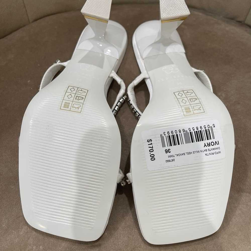 Ted Baker Rinita Satin Heeled Sandals WHITE 70mm … - image 9