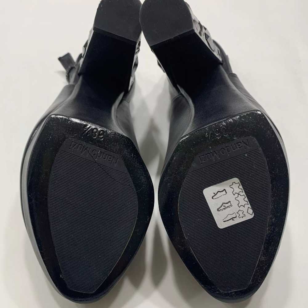 Nando muzi women’s Italian leather open toe block… - image 9