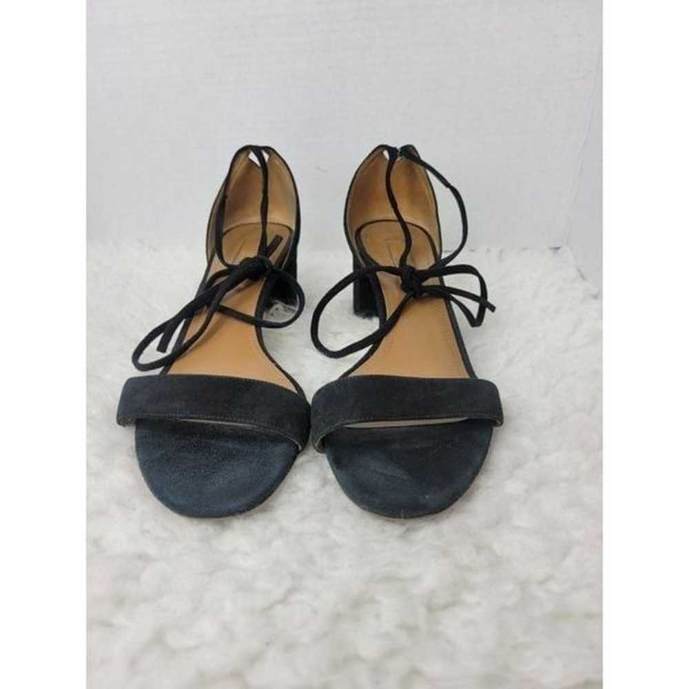 Aquazzura Womens Shoe Size 10.5 Black Suede Lace … - image 2
