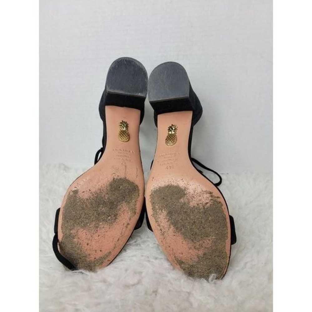 Aquazzura Womens Shoe Size 10.5 Black Suede Lace … - image 9