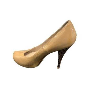 Fendi FF Women’s Patent Leather Beige Heels, 38 - image 1