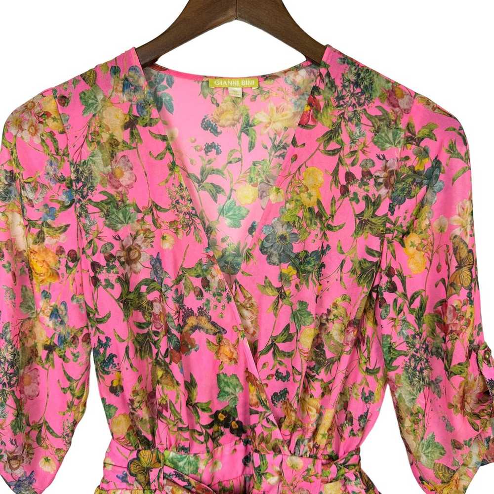 Gianni Bini XS Erynn Bright Pink Floral Butterfly… - image 3