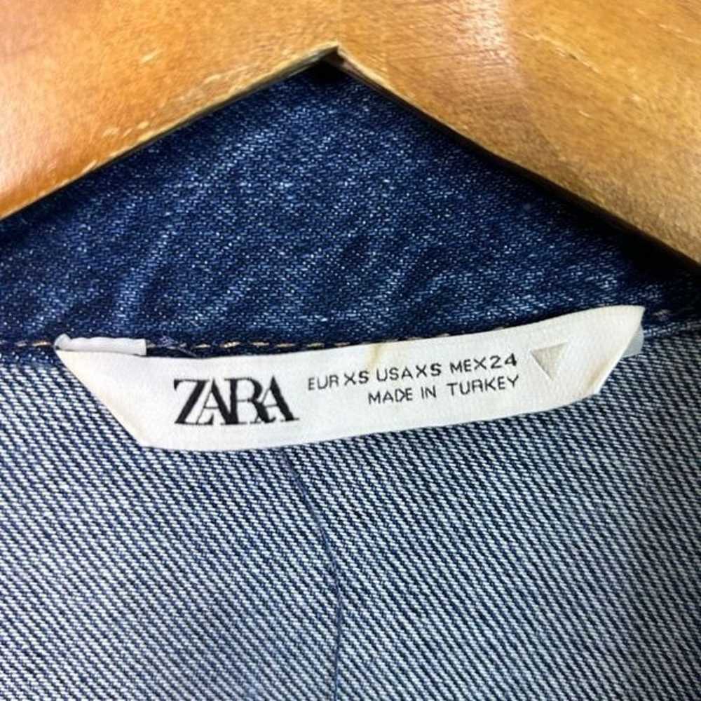 Zara Denim Long Sleeve Mini Dress Button Front Re… - image 7