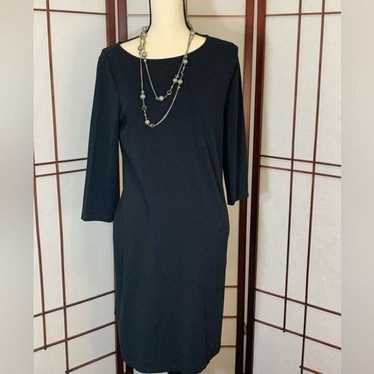 Garnet Hill sleek long sleeve little black dress