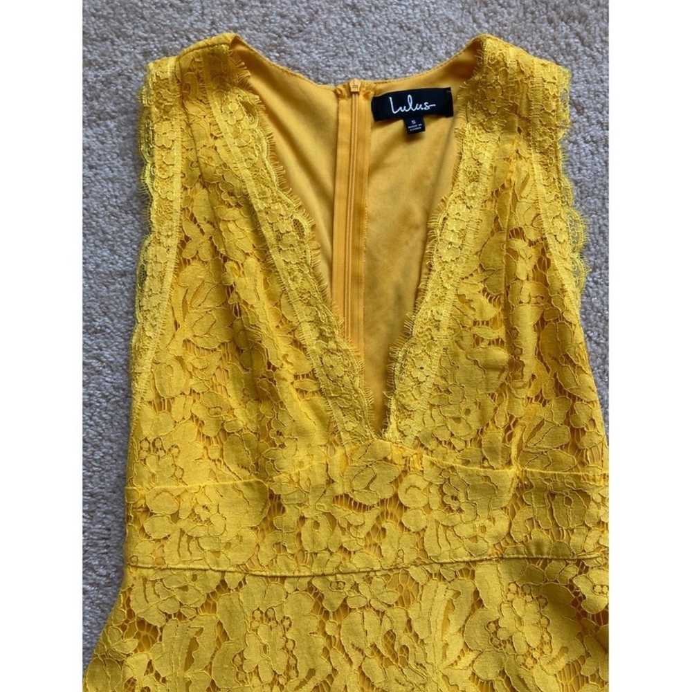 Lulus Mallory Golden Yellow Lace Skater Dress - image 3