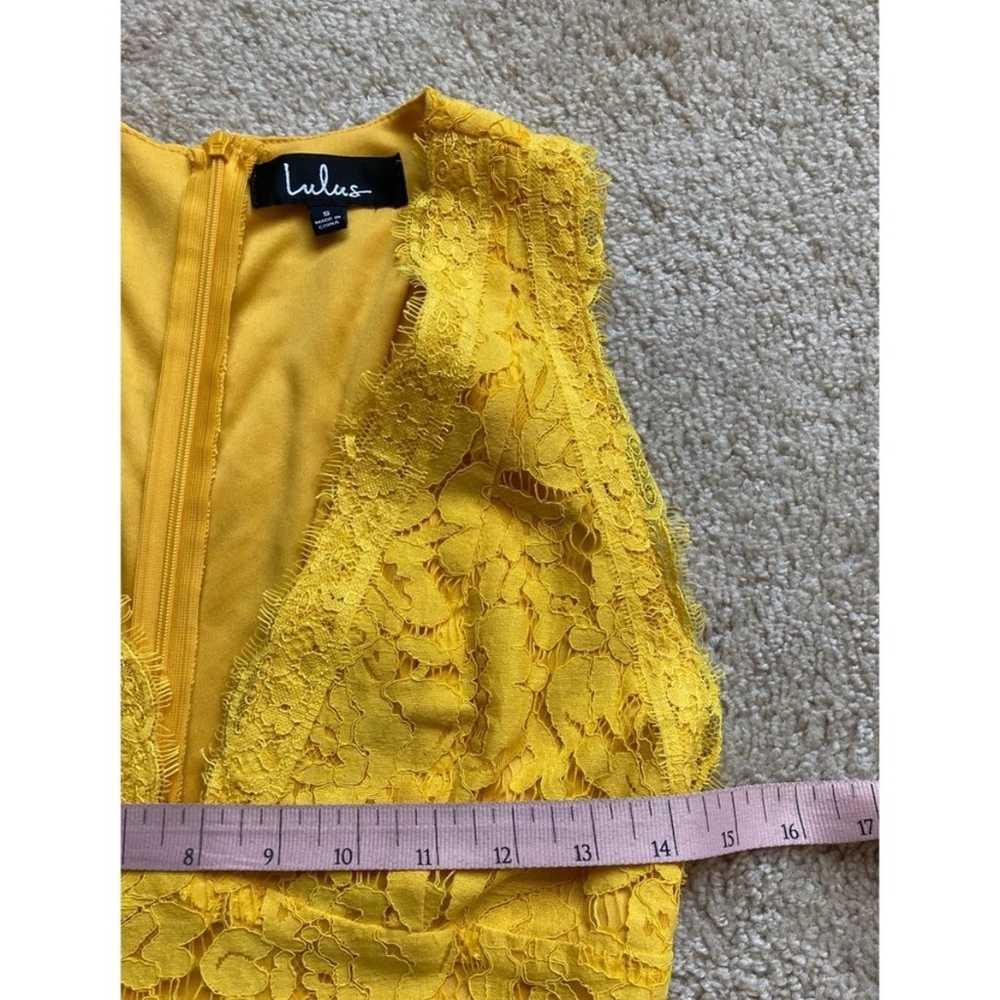 Lulus Mallory Golden Yellow Lace Skater Dress - image 6