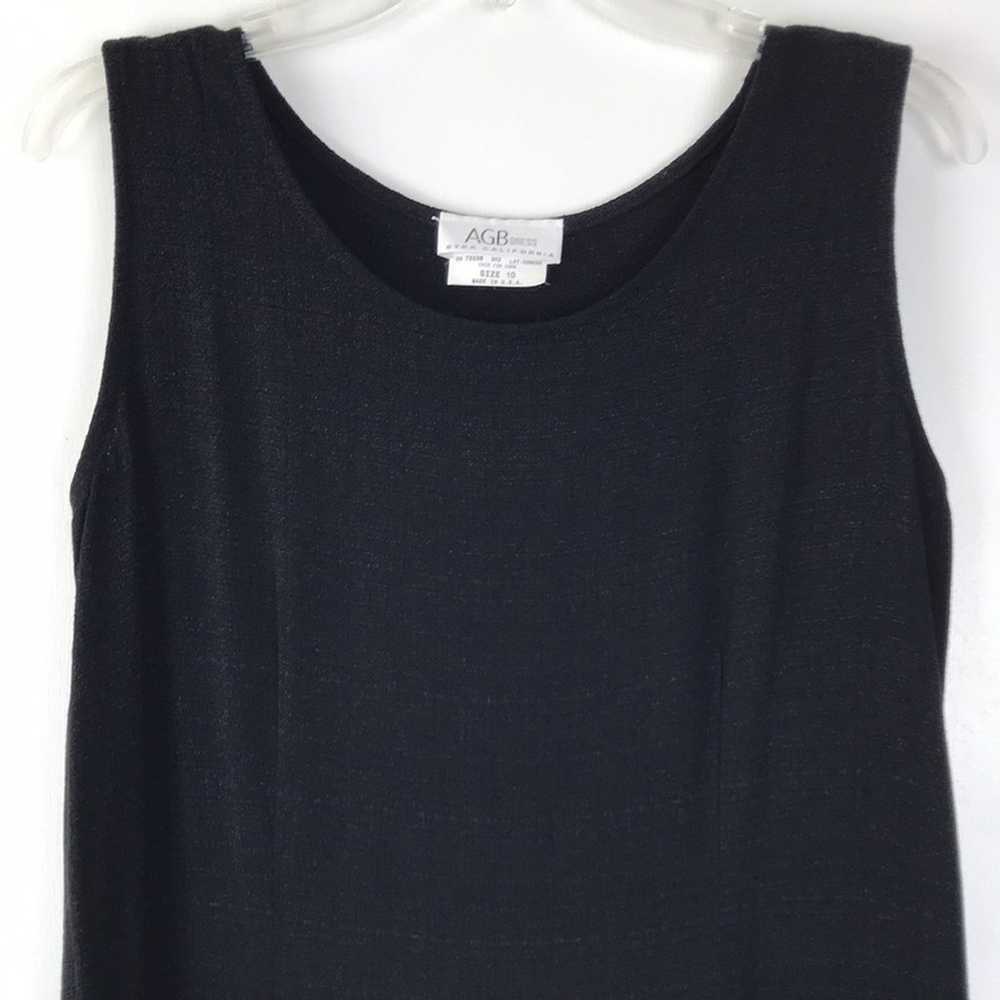 Vintage 90s AGB Dress Sleeveless Black Midi Dress… - image 2