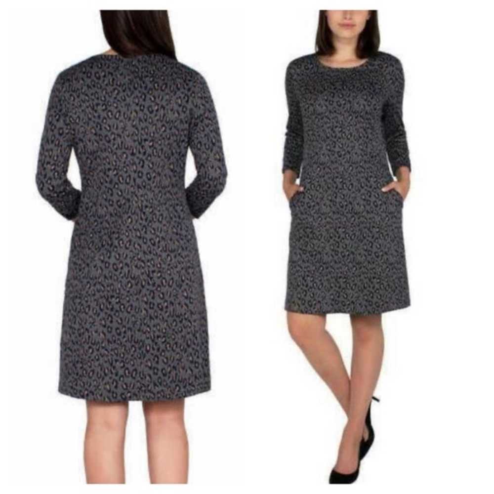 Nicole Miller Leopard Print Sweater Dress Medium - image 6