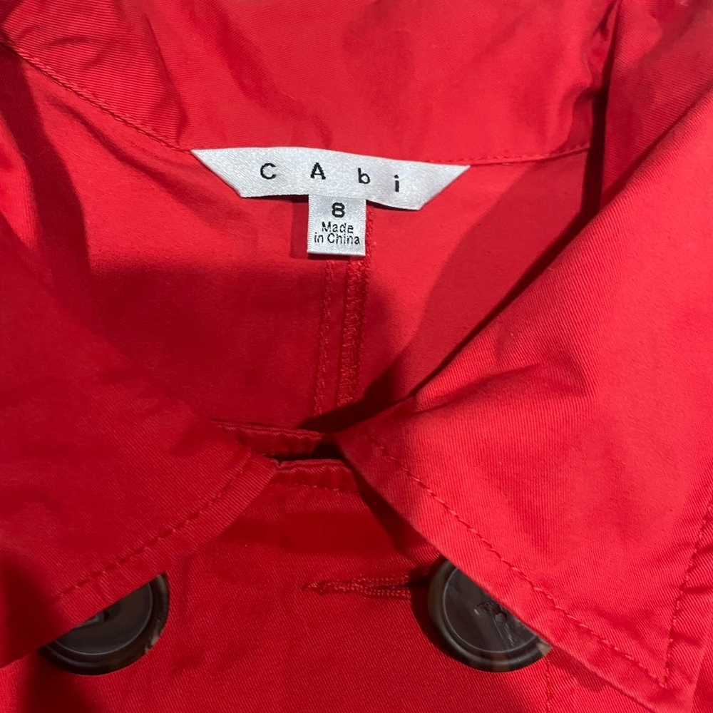 Cabi Size 8 Red Convertible Trench Coat Vest Dres… - image 2