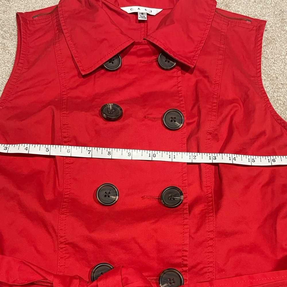 Cabi Size 8 Red Convertible Trench Coat Vest Dres… - image 3