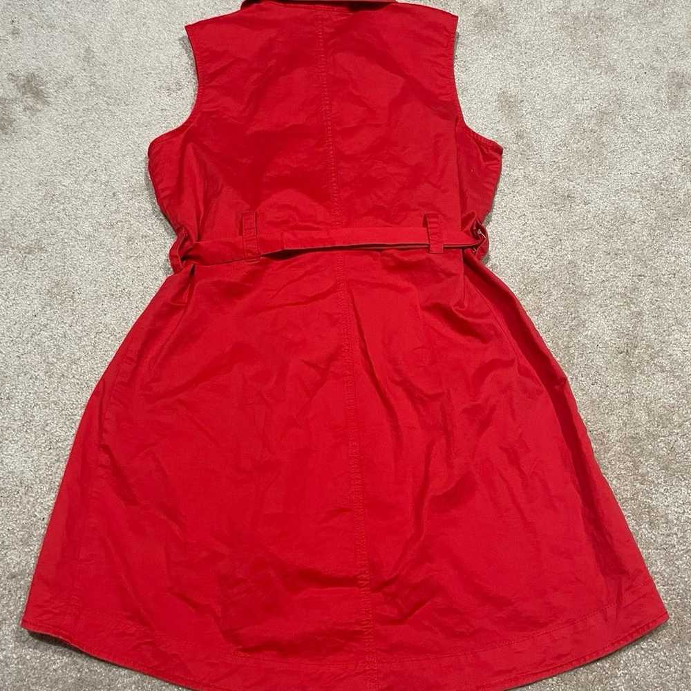 Cabi Size 8 Red Convertible Trench Coat Vest Dres… - image 8