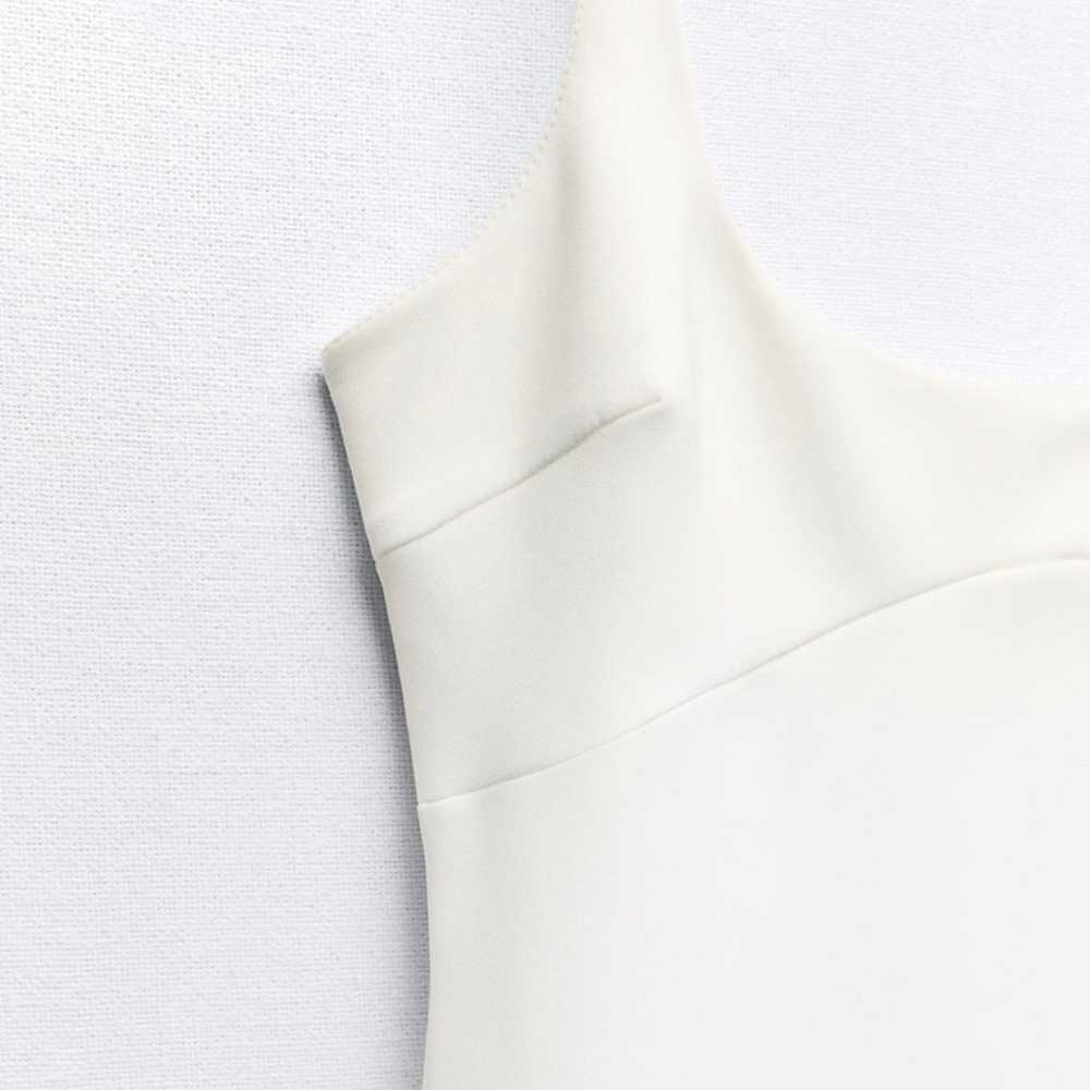 Zara White Fitted Midi Dress - image 4