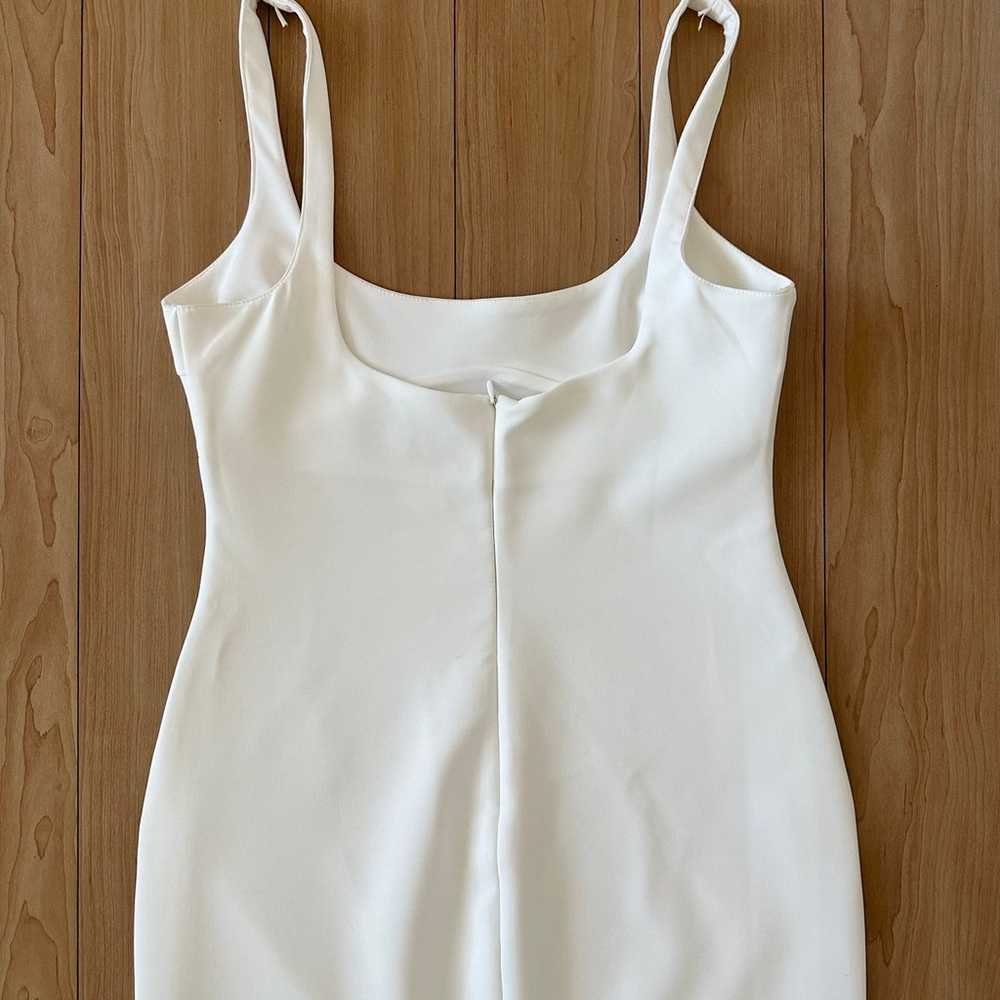 Zara White Fitted Midi Dress - image 8