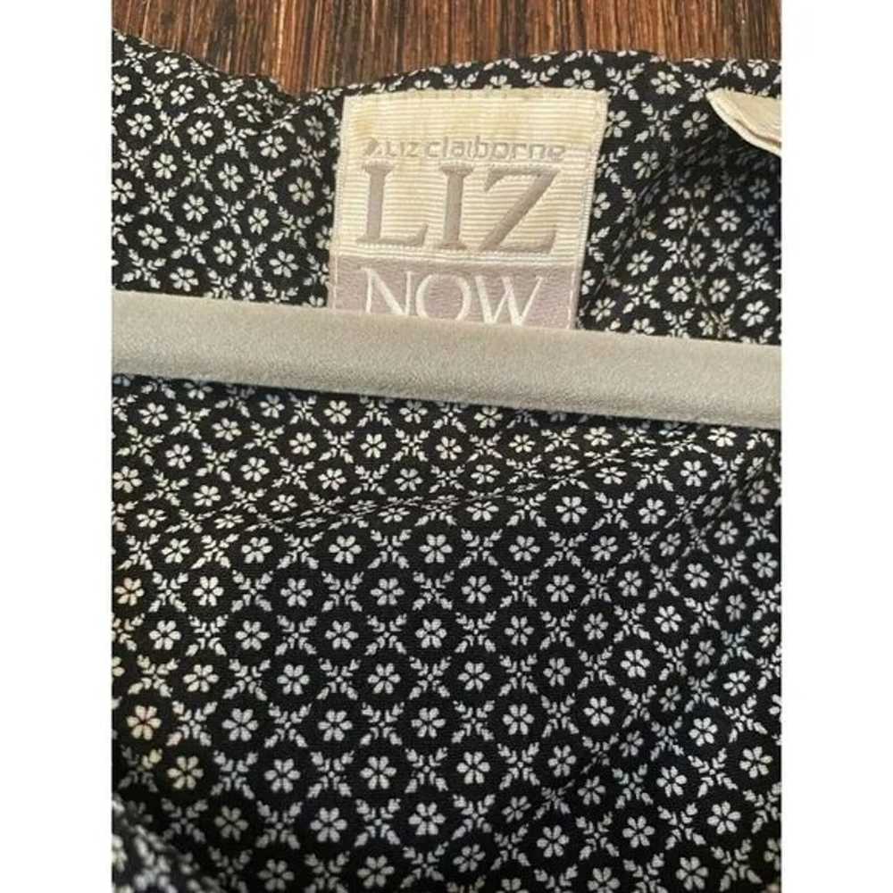 VTG Liz Claiborne LIZ NOW Dress black White patte… - image 4